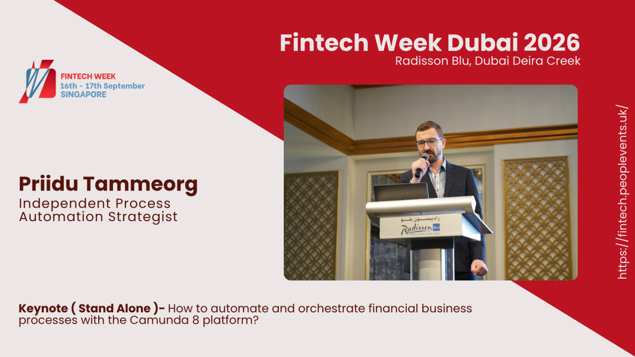 Priidu Tammeorg to Headline Fintech Week Dubai 2026 with Keynote on Financial Process Automation